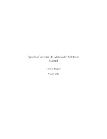 Spivak’s Calculus On Manifolds: Solutions Manual