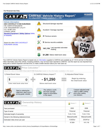 Free Sample CARFAX Vehicle History Report