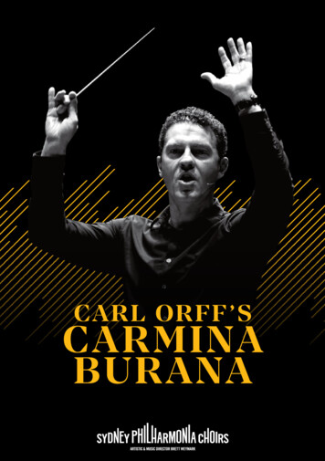 CARL ORFF’S CARMINA BURANA - Sydneyphilharmonia .au