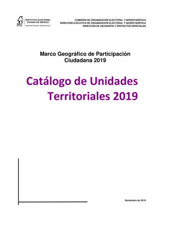 Catálogo De Unidades Territoriales