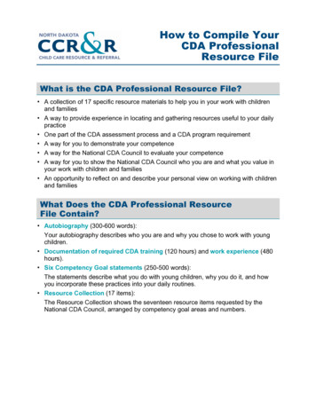 How To Compile Your CDA Professional Resource File