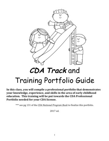 CDA Track And Training Portfolio Guide - Weebly