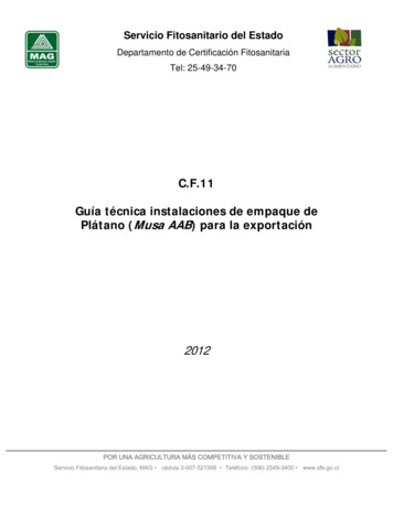 C.F.11 Guía Técnica Instalaciones De Empaque De Plátano .
