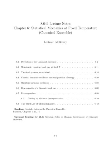 8.044 Lecture Notes Chapter 6: Statistical Mechanics At .