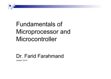 Fundamentals Of Chapter 1 Microprocessor And Microcontroller
