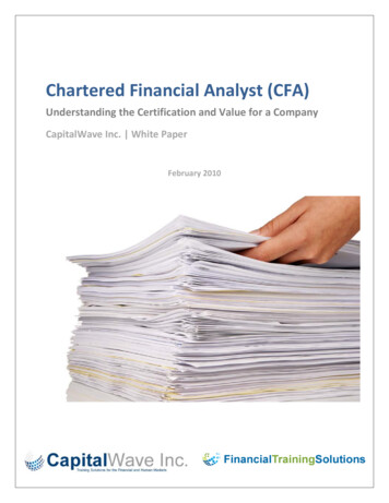 Chartered Financial Analyst (CFA) - Your Training Edge