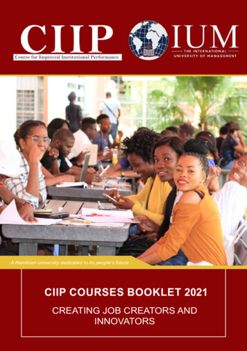 CIIP Courses Booklet 2021 - Ium.edu.na