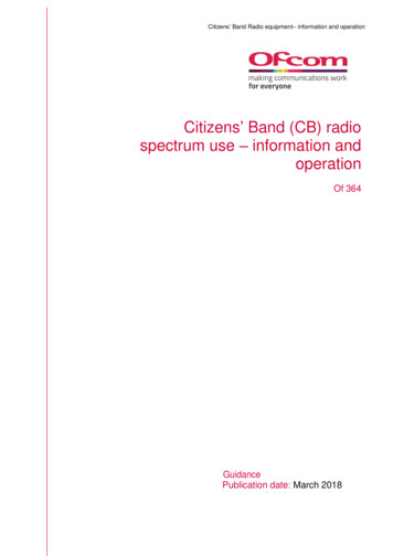 Citizens’ Band (CB) Radio Spectrum Use – Information And .