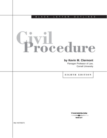 BLACK LETTER OUTLINES Civil Procedure