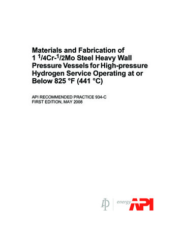 Materials And Fabrication Of 1 4Cr-1 2Mo Steel Heavy Wall .