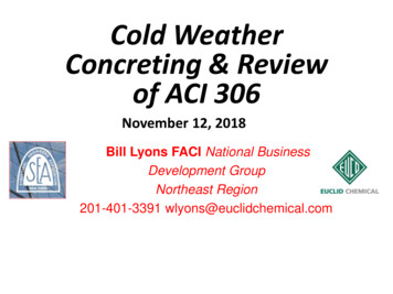 Cold Weather Concreting & Review Of ACI 306