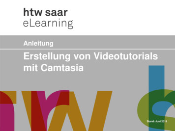 Anleitung Erstellung Von Videotutorials Mit Camtasia