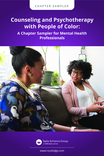 Counseling And Psychotherapy With People Of Color