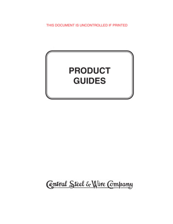 PRODUCT GUIDES - Central Steel