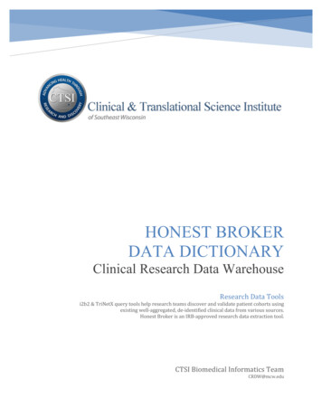 CTSI Honest Broker Data Dictionary V2