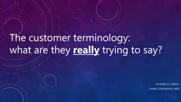 The Customer Terminology - Continental-Aero