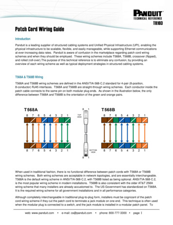 TECHNICAL REFERENCE TR103 Patch Cord Wiring Guide