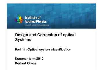Design And Correction Of Optical Systems