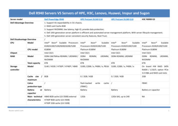 Dell R940 Servers VS Servers Of HPE, H3C, Lenovo, Huawei .