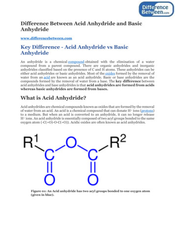 Difference Between Acid Anhydride And Basic Anhydride
