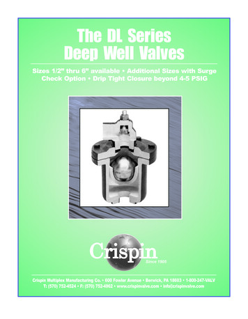 The DL Series Deep Well Valves - Crispin Valve