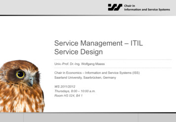 Service Management – ITIL Service Design