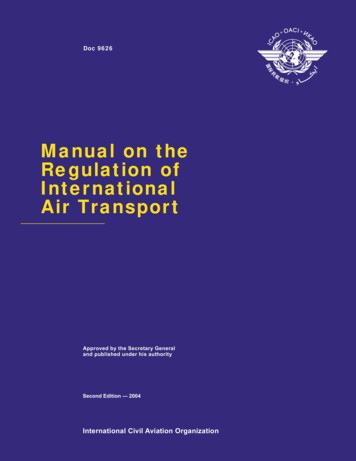 Manual On The Regulation Of International Air Transport
