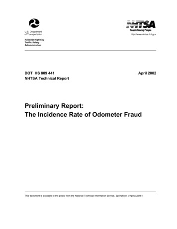 Preliminary Report: The Incidence Rate Of Odometer Fraud