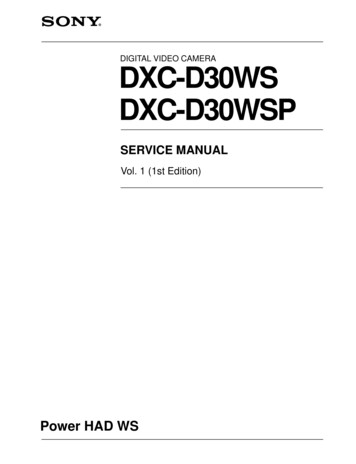 DIGITAL VIDEO CAMERA DXC-D30WS DXC-D30WSP