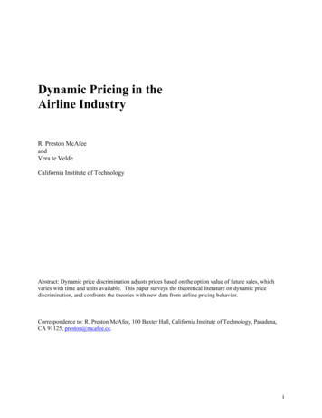 Dynamic Pricing In The Airline Industry