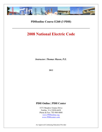NFPA70-08, National Electric Code - PDHonline 