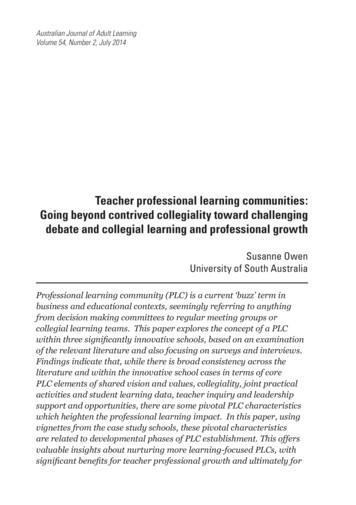 Teacher Professional Learning Communities: Going Beyond .