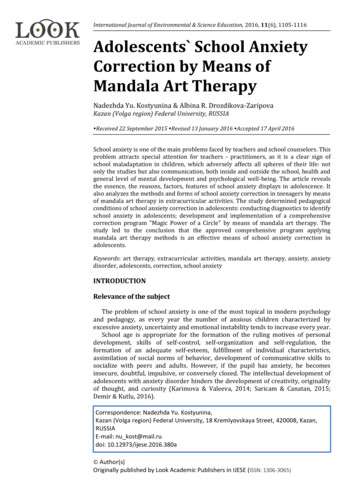 Adolescents School Anxiety Correction By Means Of Mandala .