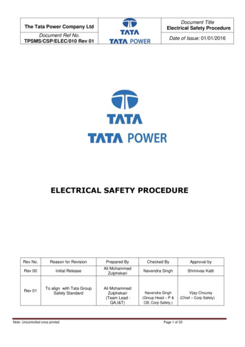 ELECTRICAL SAFETY PROCEDURE - Tata Power