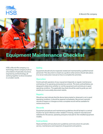 433 Equipment Maintenance Checklist - Munich Re