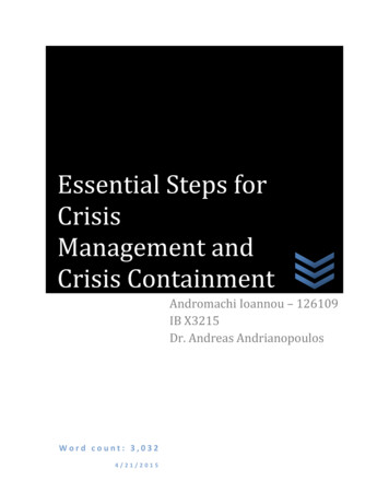 Essential Steps For Crisis Management And Crisis Containment