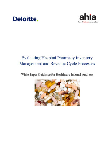 Evaluating Hospital Pharmacy Inventory Management And .