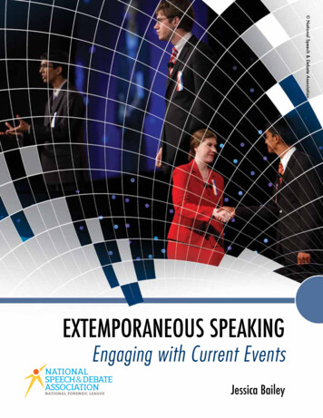 EXTEMPORANEOUS SPEAKING - Speech And Debate
