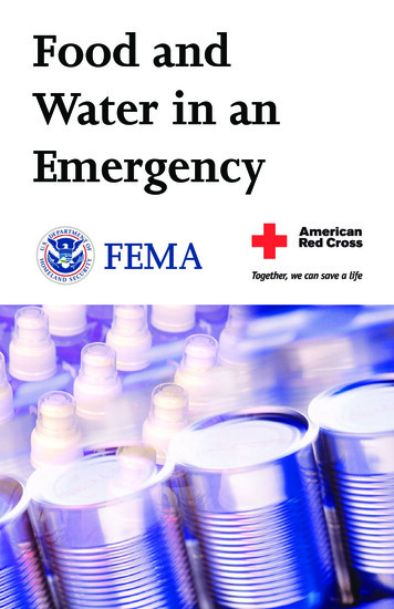 Food And Water - FEMA
