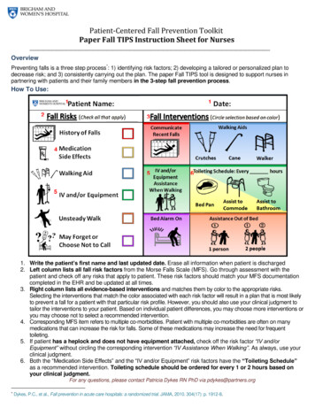 Patient-Centered Fall Prevention Toolkit Paper Fall TIPS .