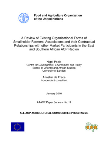 A Review Of Existing Organisational Forms Of Smallholder .