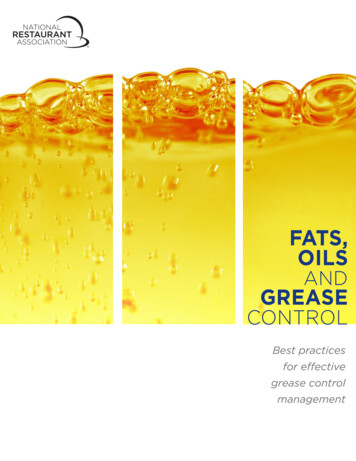 FATS, OILS AND GREASE CONTROL