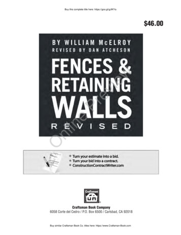 Fences & Retaining Walls Revised - Craftsman Book