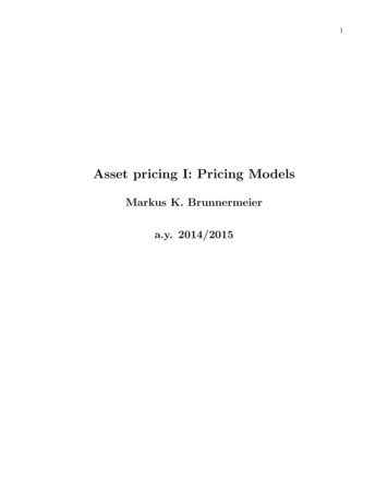 Asset Pricing I: Pricing Models - Princeton University