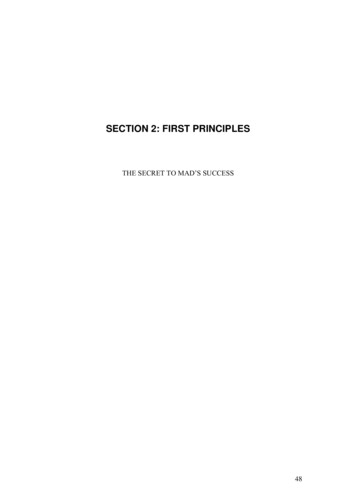SECTION 2: FIRST PRINCIPLES