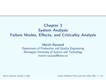 Chapter 3 System Analysis Failure Modes, Eﬀects, And .