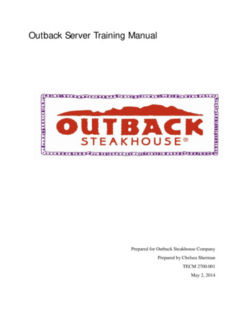 Outback Server Training Manual - Weebly