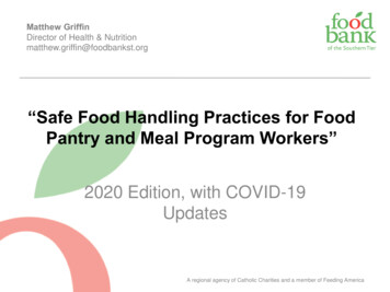 “Safe Food Handling Practices For Food Pantry And Meal .