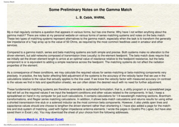 Some Preliminary Notes On The Gamma Match