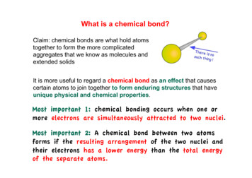 What Is A Chemical Bond? - Uniba.sk